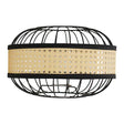 Vimet Black Easy Fit Pendant Shade With Wicker Band - Comet Lighting