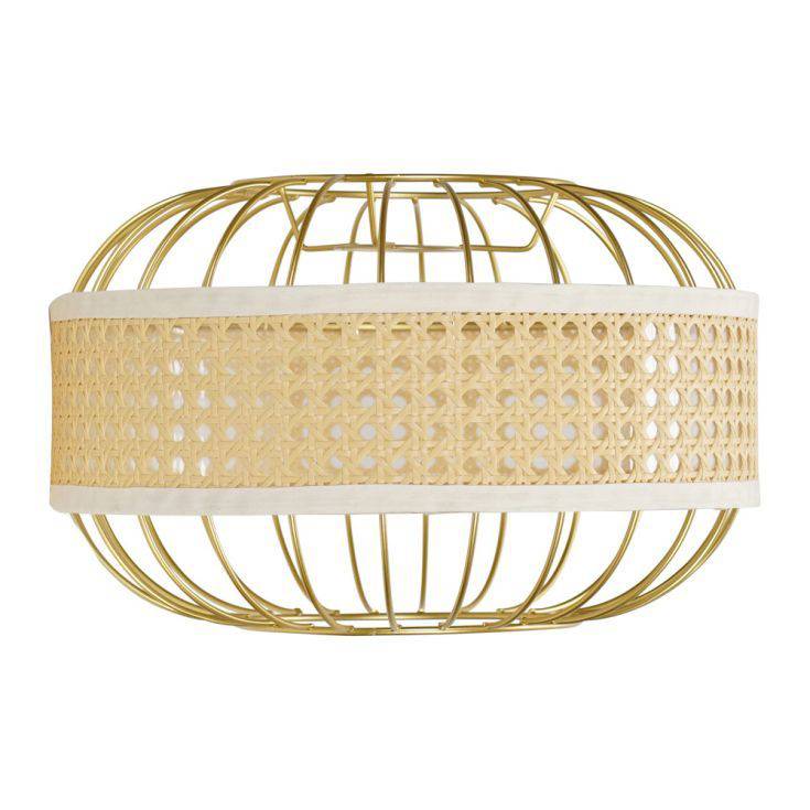 Vimet Gold Easy Fit Pendant Shade With Wicker Band - Comet Lighting