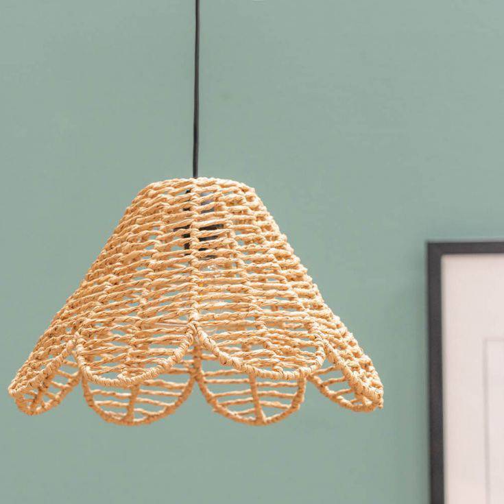 Vine Natural Rattan Flower Easy Fit Pendant Shade - Comet Lighting