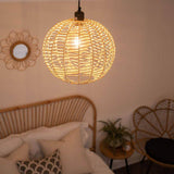 Vine Natural Rattan Sphere Easy Fit Pendant Shade - Comet Lighting