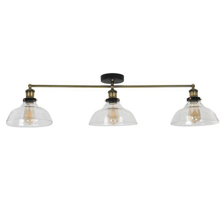 Wallace 3 Way Bar With Clear Glass Shades - Comet Lighting