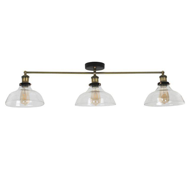 Wallace 3 Way Bar With Clear Glass Shades - Comet Lighting