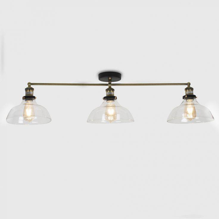 Wallace 3 Way Bar With Clear Glass Shades - Comet Lighting