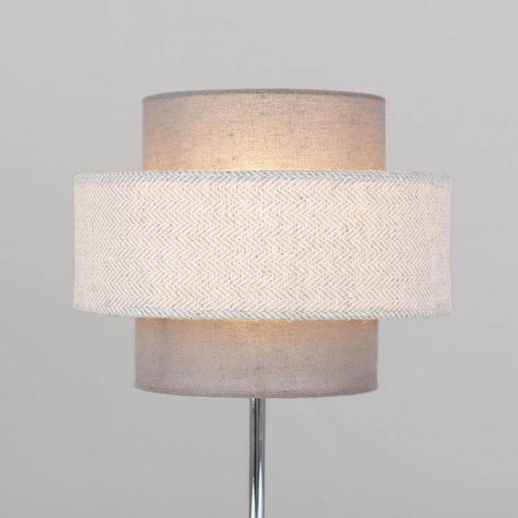 Weaver Dark Grey Herringbone Touch Table Lamp - Comet Lighting