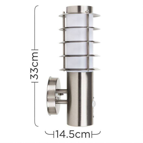 Wharf Stainless Steel Outdoor Wall Lantern With PIR Sensor - Comet Lighting