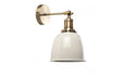 Wilhelm Brass Style Wall Light Cream Shade - Comet Lighting