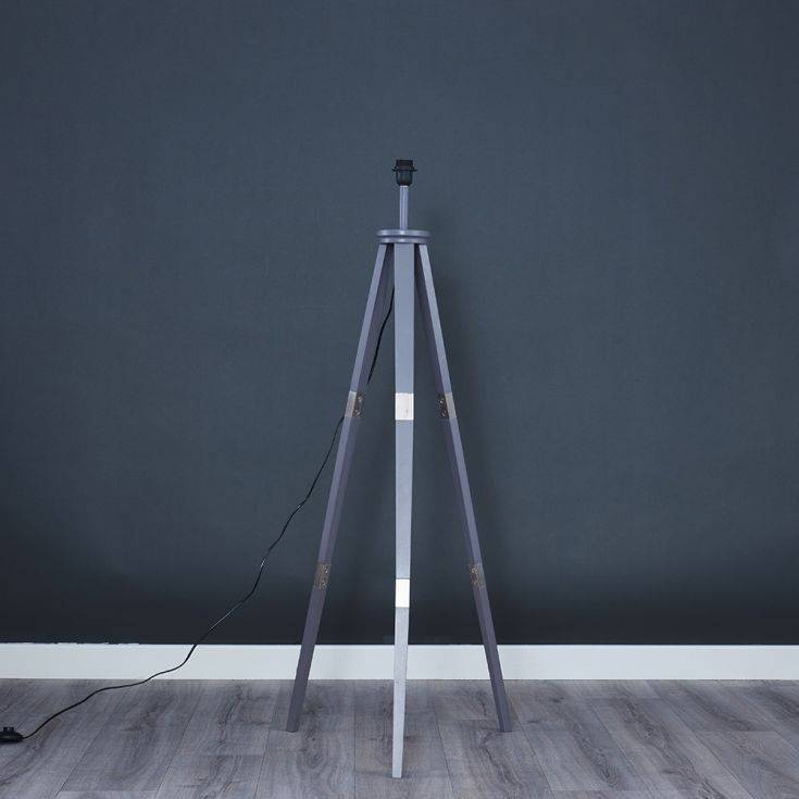 Willow Large Grey Tripod Floor Lamp - Comet Lighting