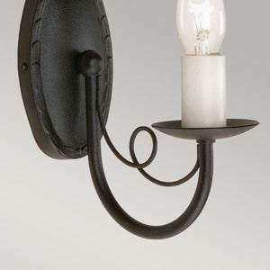 Minster 1 Light Wall Light - Black - Comet Lighting