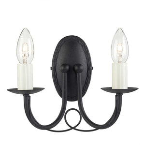Minster 2 Light Wall Light - Black - Comet Lighting