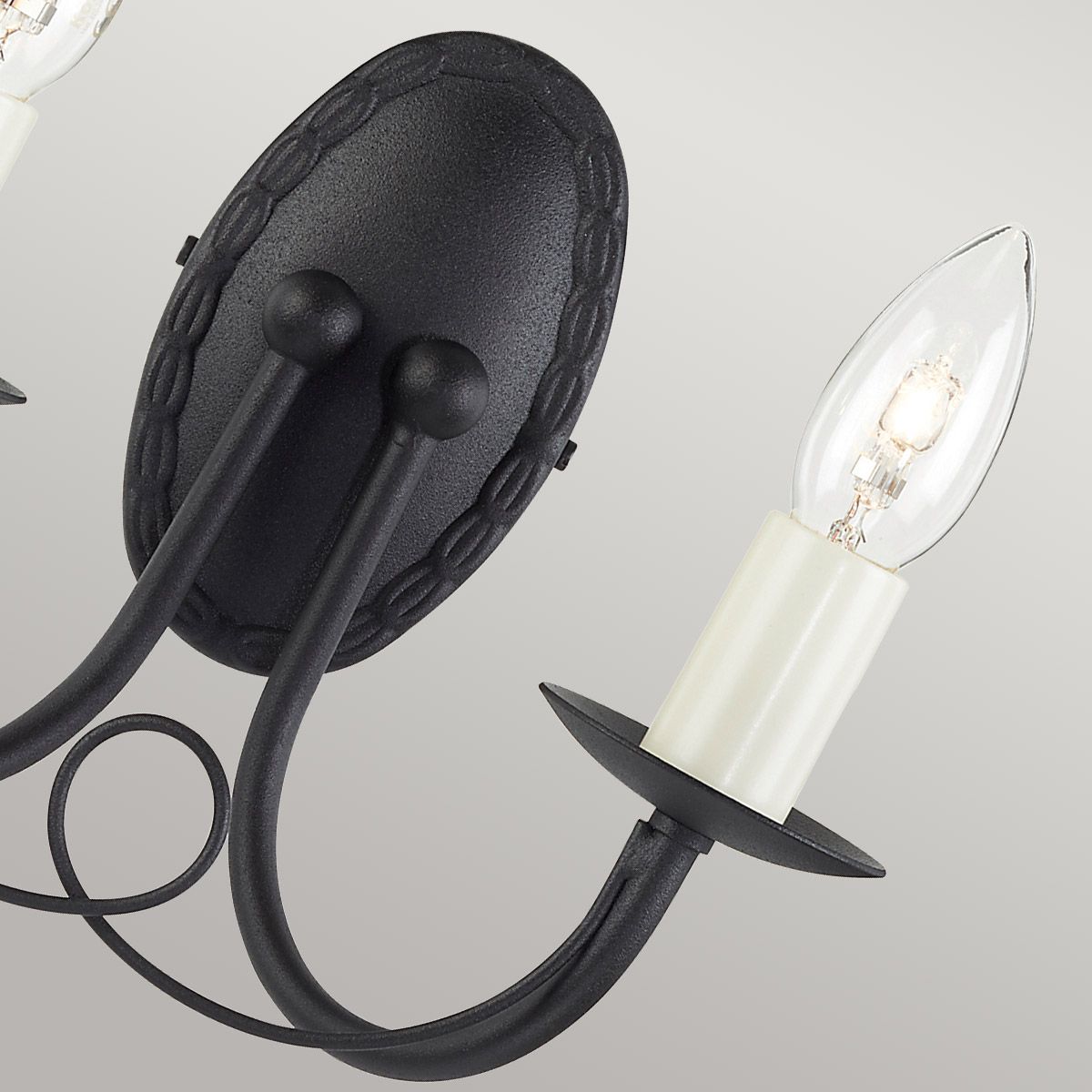 Minster 2 Light Wall Light - Black - Comet Lighting