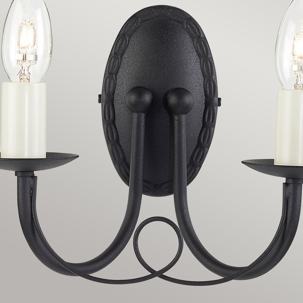 Minster 2 Light Wall Light - Black - Comet Lighting