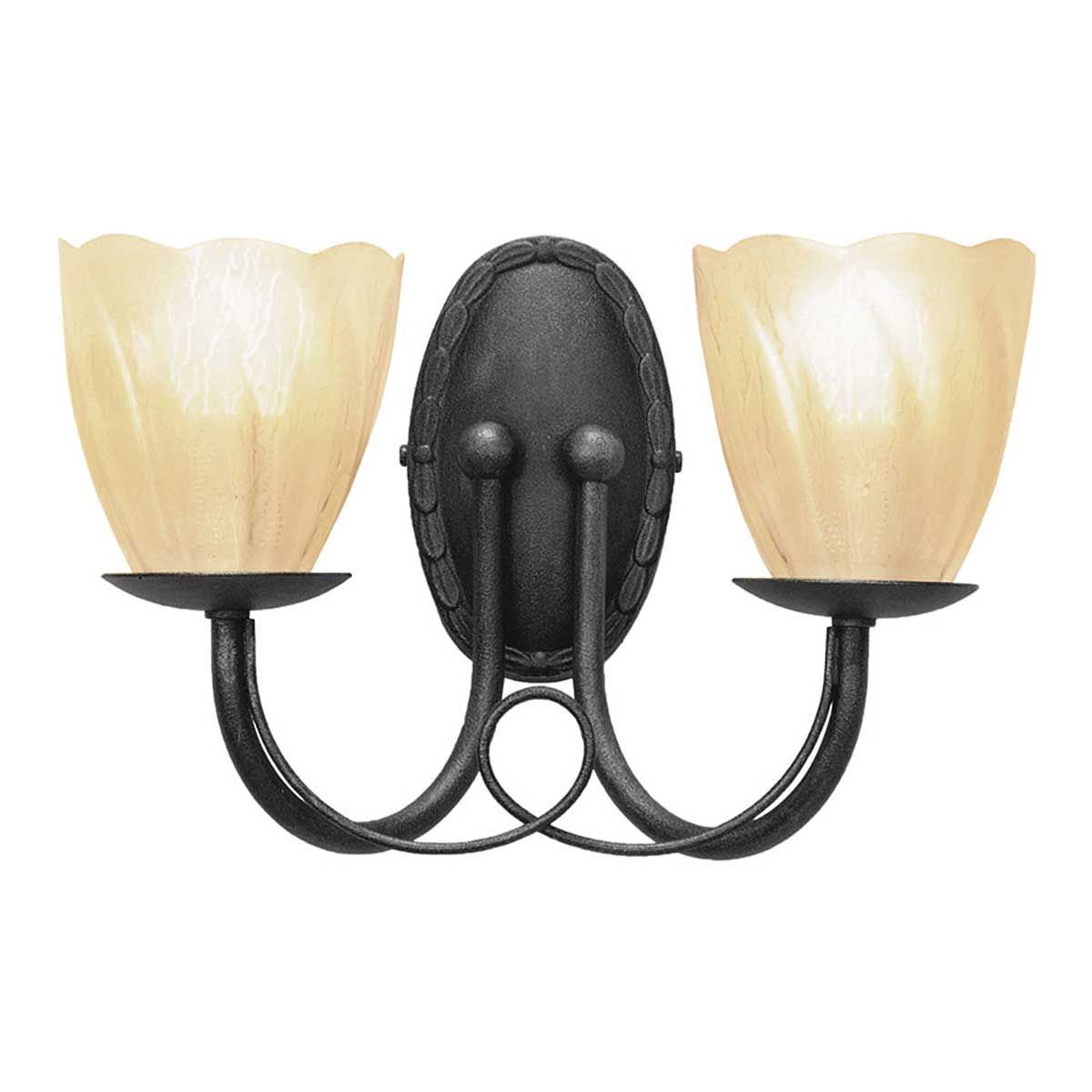 Minster 2 Light Wall Light - Black - Comet Lighting