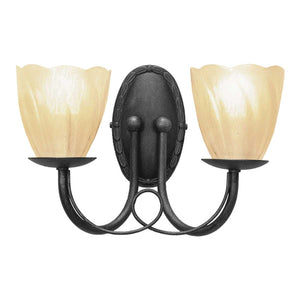 Minster 2 Light Wall Light - Black - Comet Lighting