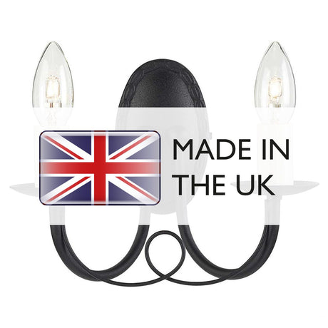 Minster 2 Light Wall Light - Black - Comet Lighting