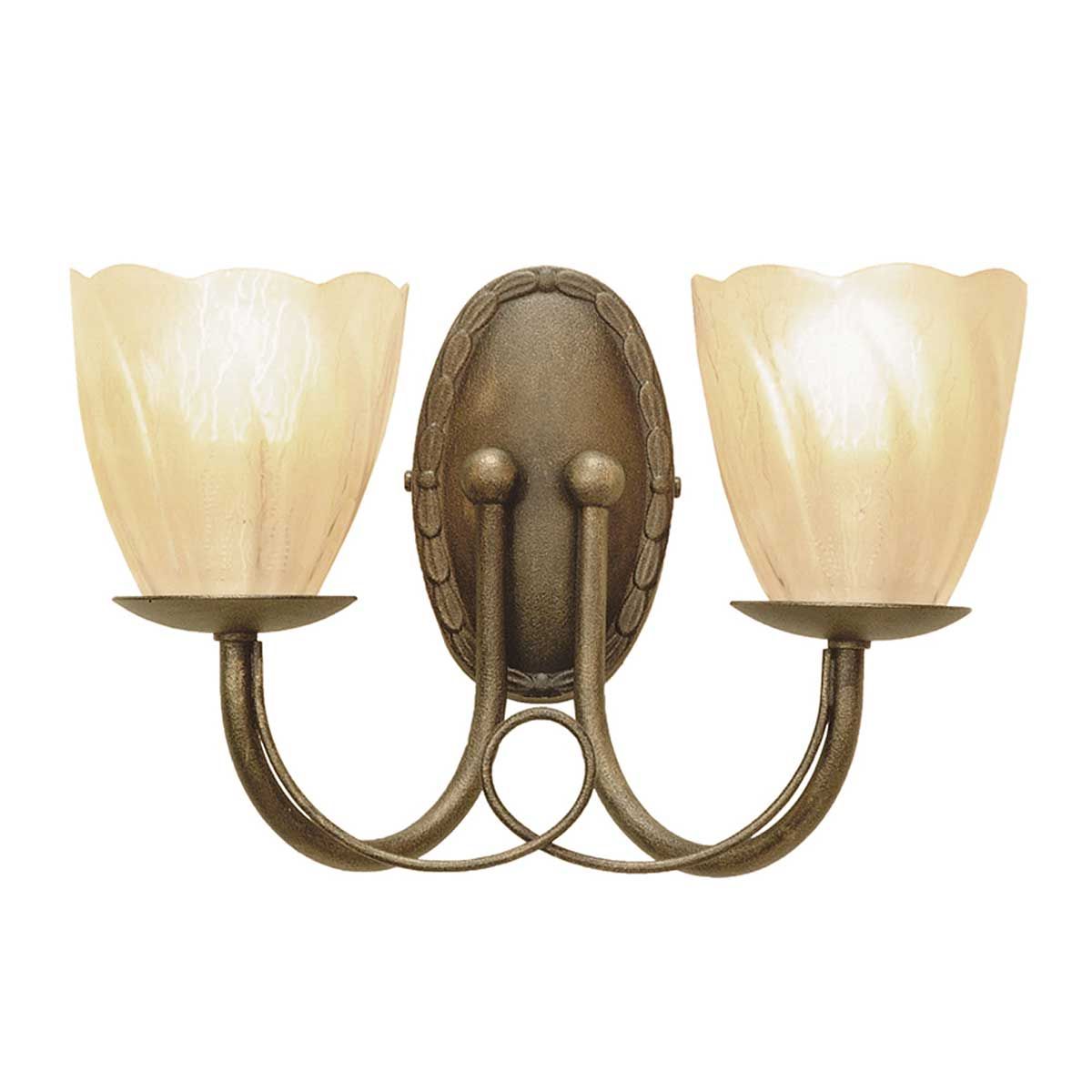 Minster 2 Light Wall Light - Black/Gold - Comet Lighting