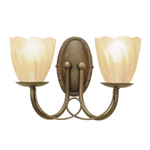 Minster 2 Light Wall Light - Black/Gold - Comet Lighting