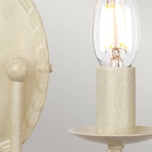 Minster 2 Light Wall Light - Ivory Gold - Comet Lighting