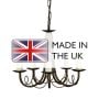 Minster 5 Light Chandelier - Black/Gold