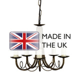 Minster 5 Light Chandelier - Black/Gold - Comet Lighting