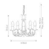 Minster 5 Light Chandelier - Black/Gold - Comet Lighting
