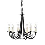 Minster 6-Light Chandelier Black - Comet Lighting