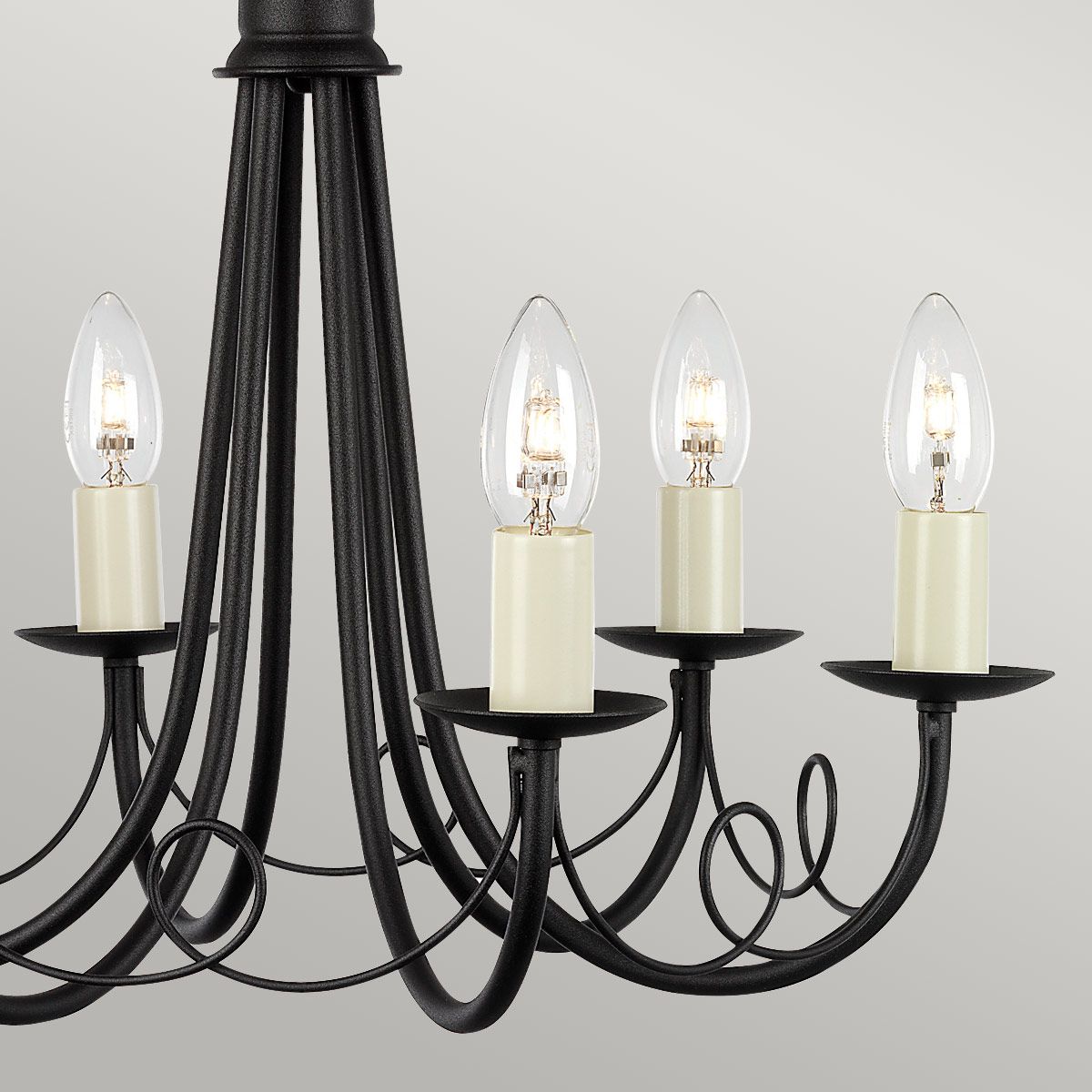 Minster 6-Light Chandelier Black - Comet Lighting