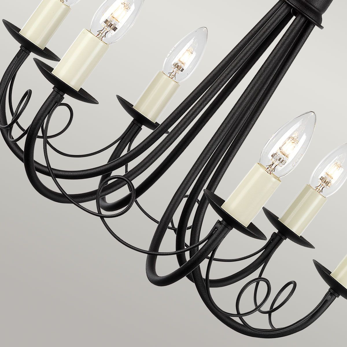 Minster 6-Light Chandelier Black - Comet Lighting