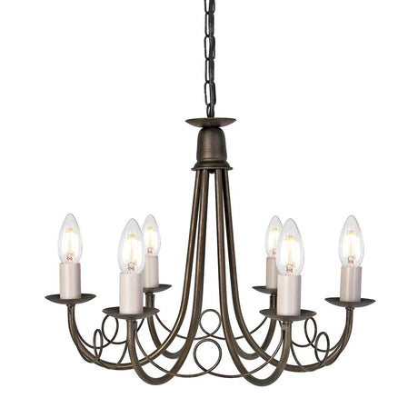 Minster 6-Light Chandelier Black/Gold - Comet Lighting