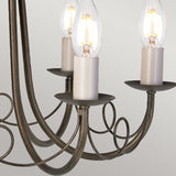 Minster 6-Light Chandelier Black/Gold - Comet Lighting