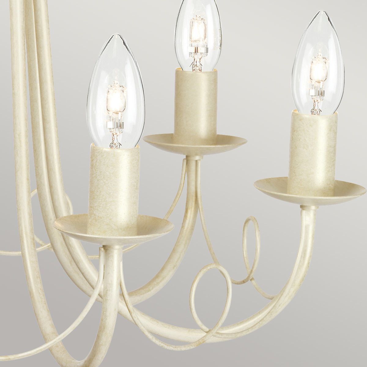 Minster 6-Light Chandelier Ivory Gold - Comet Lighting