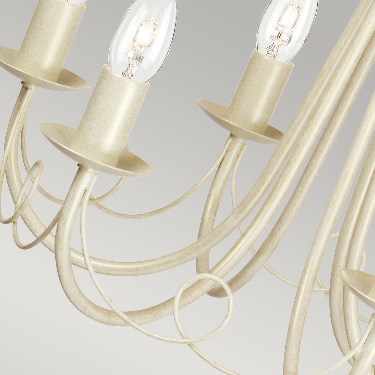 Minster 6-Light Chandelier Ivory Gold - Comet Lighting