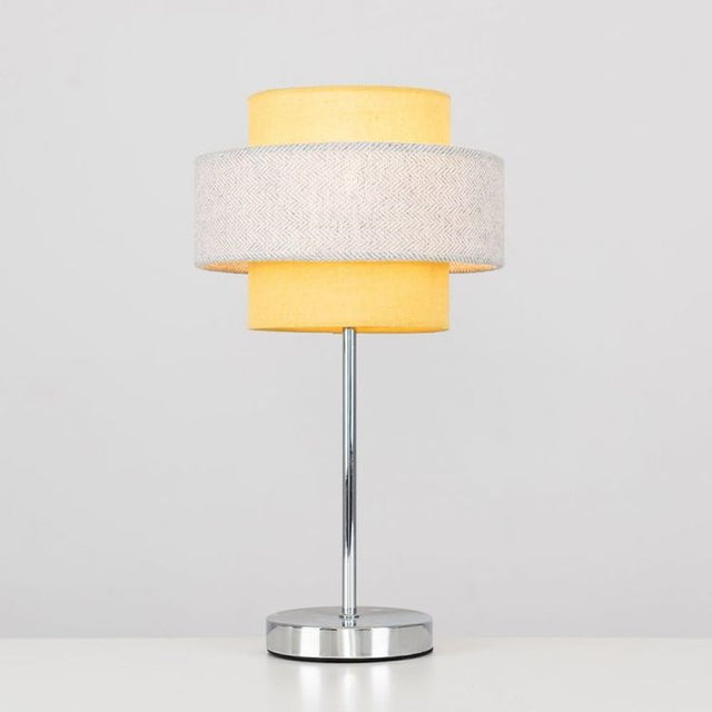 Weaver Mustard And Grey Herringbone Touch Table Lamp
