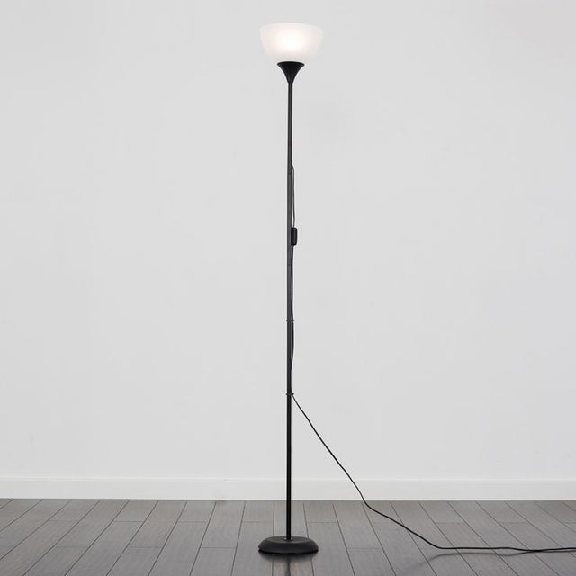 Dalby Black Floor Lamp With White Shade