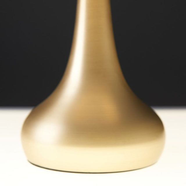 Pair Of Gold Teardrop Touch Table Lamps With French Blue Shades