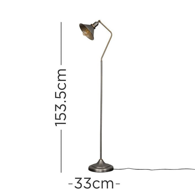 Corinthia Angled Floor Lamp In Aged Nickel