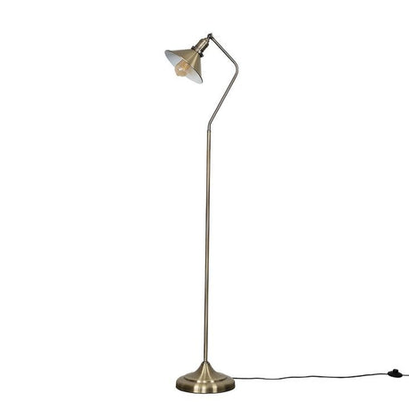 Corinthia Angled Floor Lamp Antique Brass