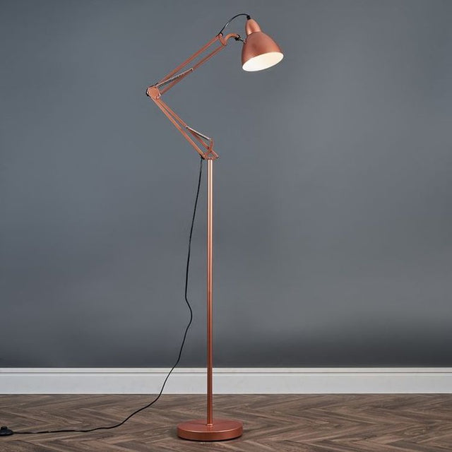 Noya Adjustable Task Floor Lamp Copper