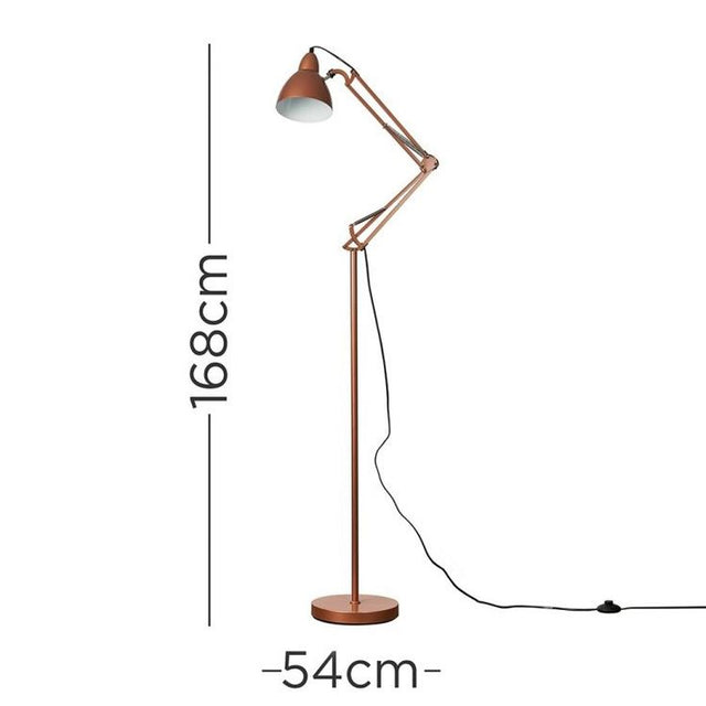 Noya Adjustable Task Floor Lamp Copper