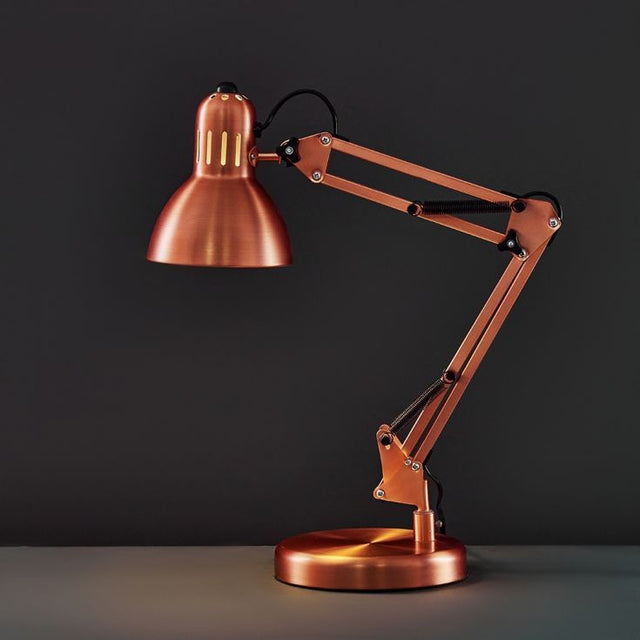 Monda Brushed Copper Adjustable Desk Lamp