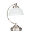 Stamford Satin Nickel Crescent Table Lamp Glass Shade