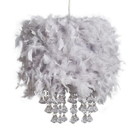 Uriel Feathered Shade With Acrylic Droplets Grey