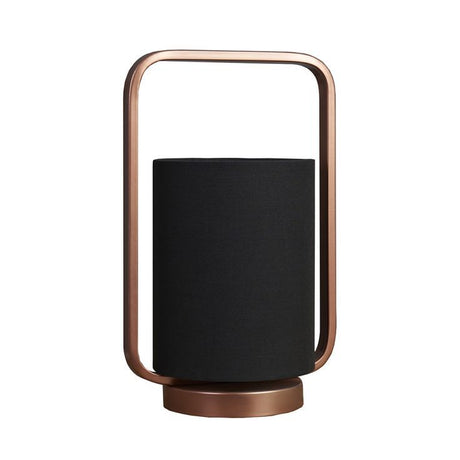 Edwin Copper Table Lamp With Black Shade