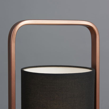 Edwin Copper Table Lamp With Black Shade