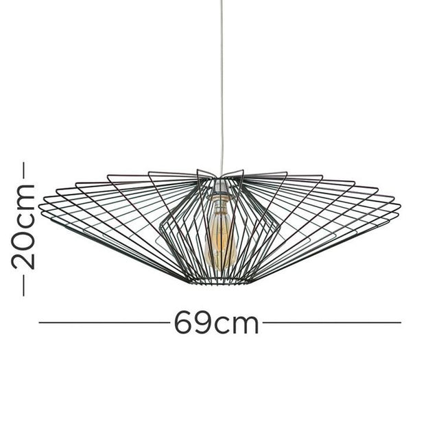 Sinat XL Black Wire Pendant Ceiling Shade