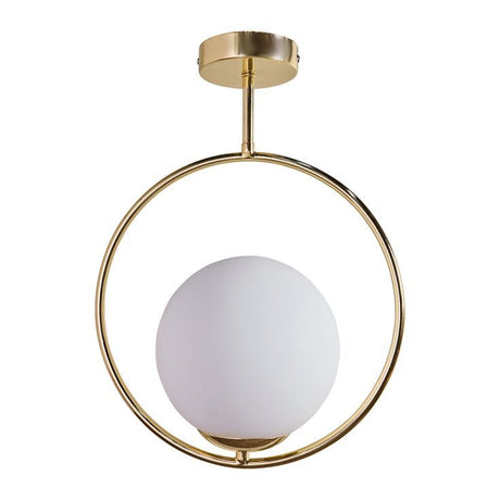 Beauworth Gold Ceiling Light Fitting With White Opal Glass Shade