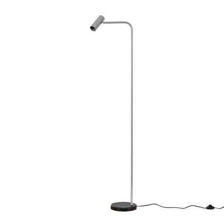 Selbourne Cool Grey Floor Lamp With Black Marble Base