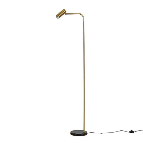 Selbourne Angled Gold Floor Lamp With Black Marble Base