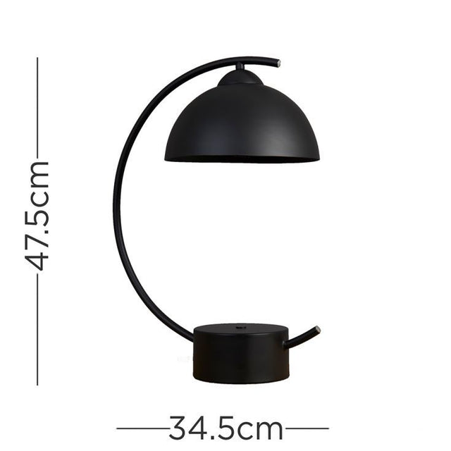 Lua Matt Black Metal E14 Curve Table Lamp