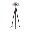 Horvit Black Tripod Floor Lamp With Brushed Chrome Domed Shade