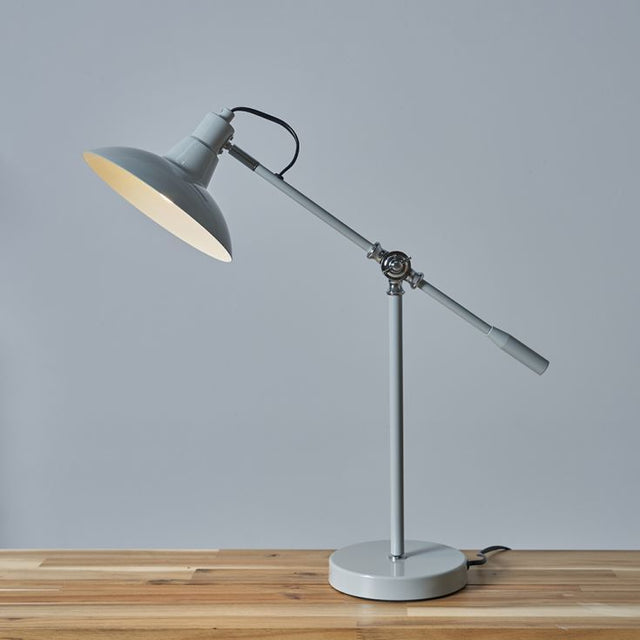 Civic Grey and Chrome Metal Table Lamp